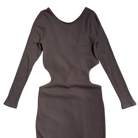 Free People Beach Brown Last Minute Ribbed Midi Dress Womens M - Picture 3 of 8